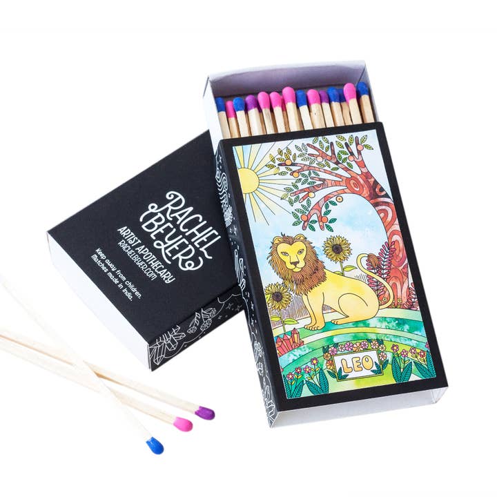 Rachel Beyer – wholesale Matches – Leo Zodiac Matchbox1