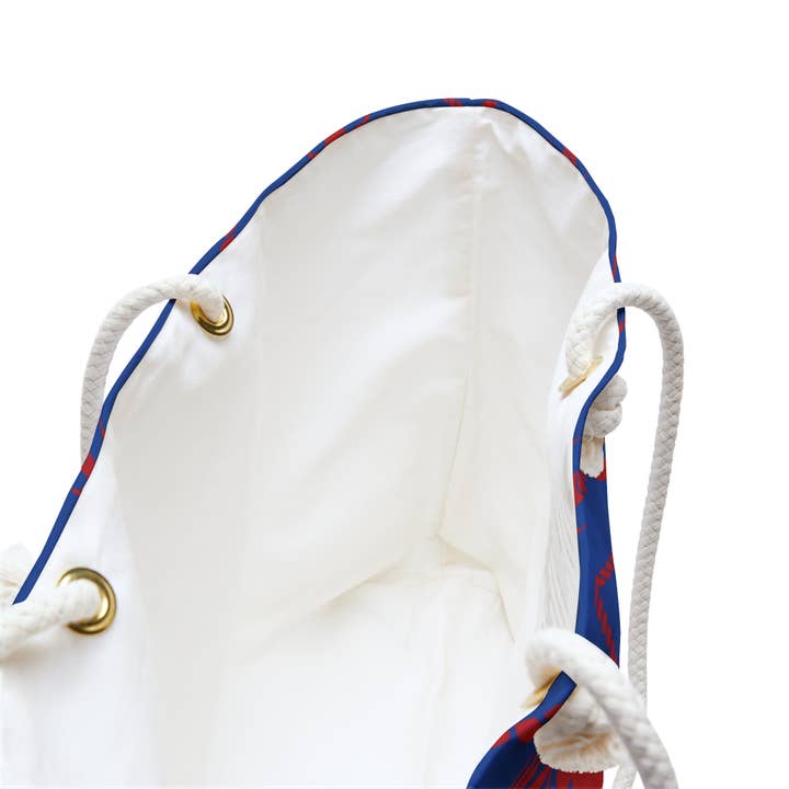 Lyn Roma - Wholesale Beach Bag - Nautical Lobster Rope Beach tote bag. Rope handle Weekender