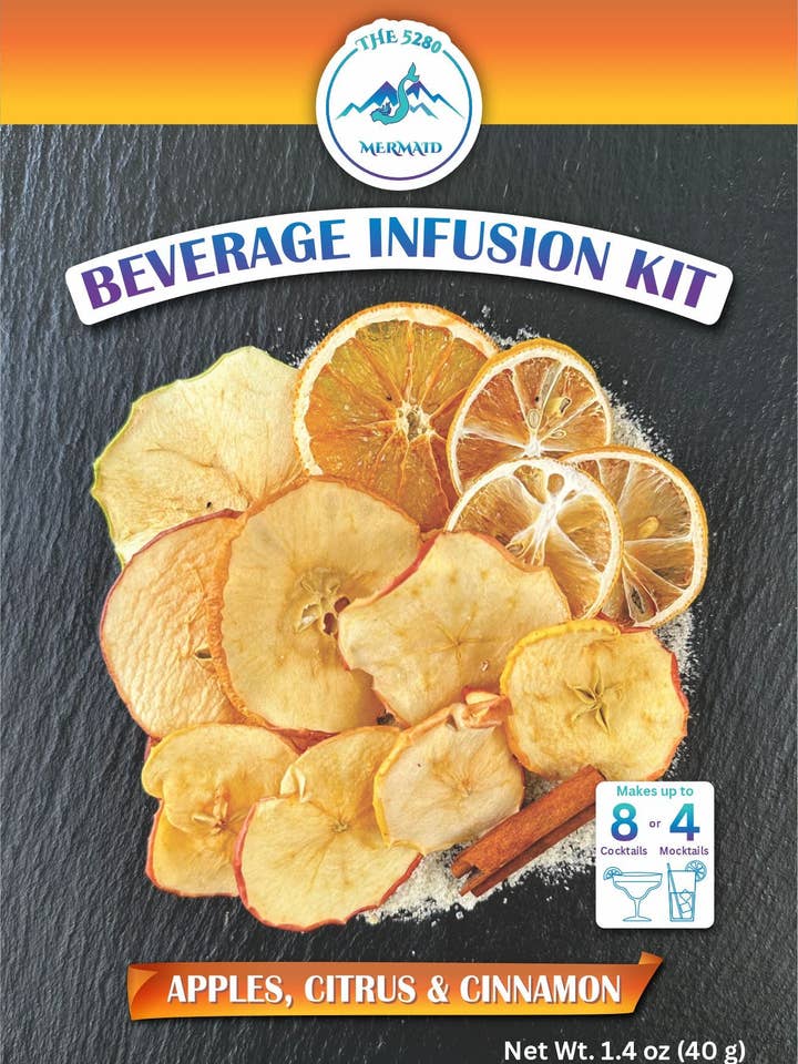 Apples, Citrus & Cinnamon Beverage Infusion Kit MINI; Add Vodka, Rum, Bourbon, Whiskey or Gin for wholesale by The 5280 Mermaid