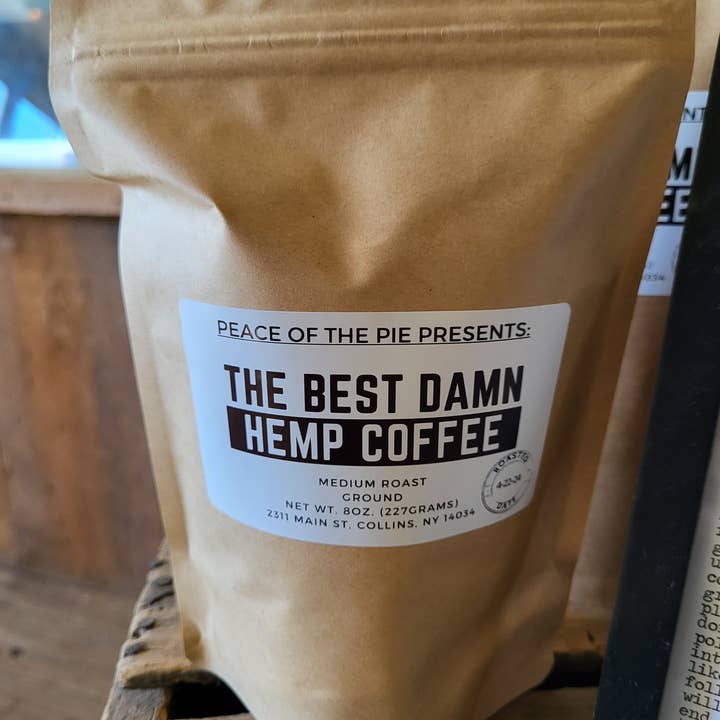 The Best Damn Hemp Coffee 8oz bag for wholesale by Peace of the Pie