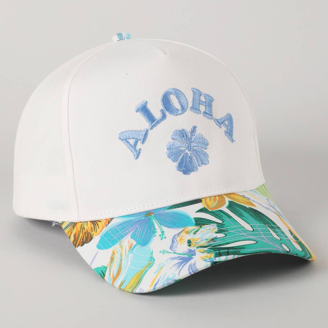 Fashion City - Wholesale Trucker Hat - Unisex - Aloha Tropical Design Embroidery Trucker Hat3