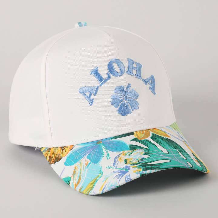 Fashion City - Wholesale Trucker Hat - Unisex - Aloha Tropical Design Embroidery Trucker Hat3