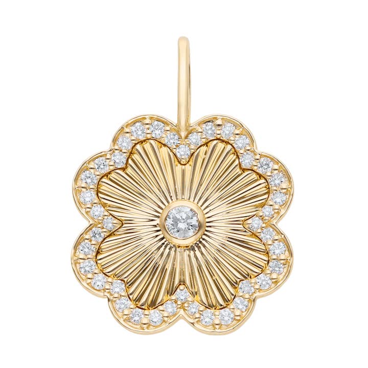 Diamantflätad Klöverberlock för wholesale av Rachel Reid Jewelry