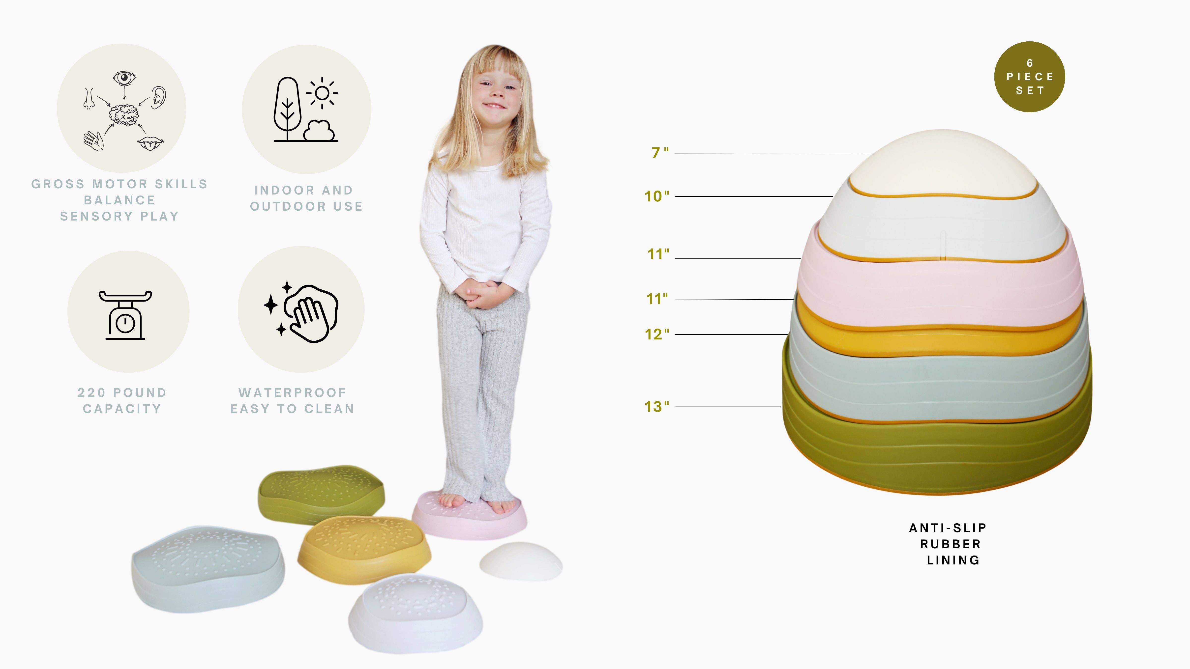 Marlowe & Co - Wholesale Stacking Rings Game - Baby - Balance Stepping Stones3