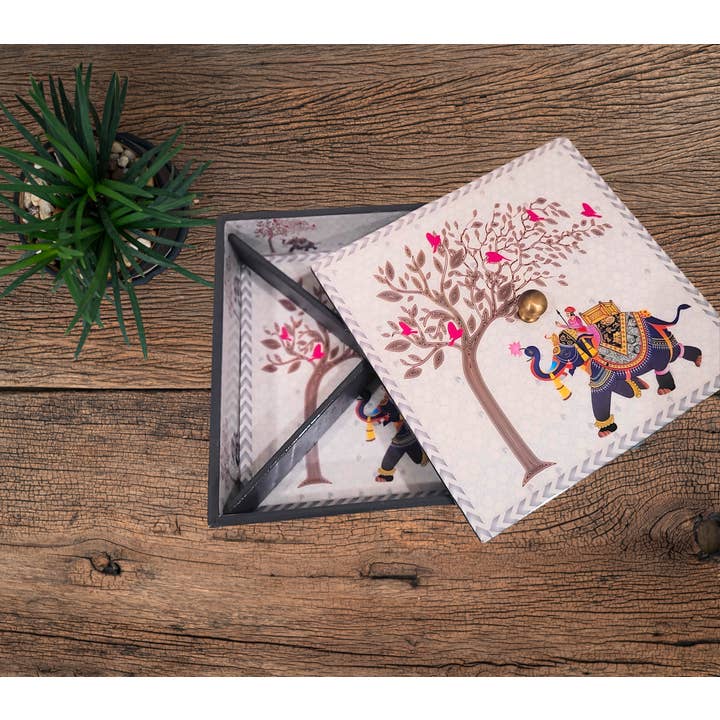 Caja de regalo decorativa pintada a mano para venta al por mayor de Bohozena