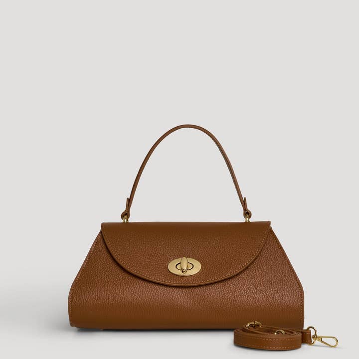 Prestige Milano - Wholesale Tote Bag - Women's - Borsa Florence in pelle Togo color cuoio2