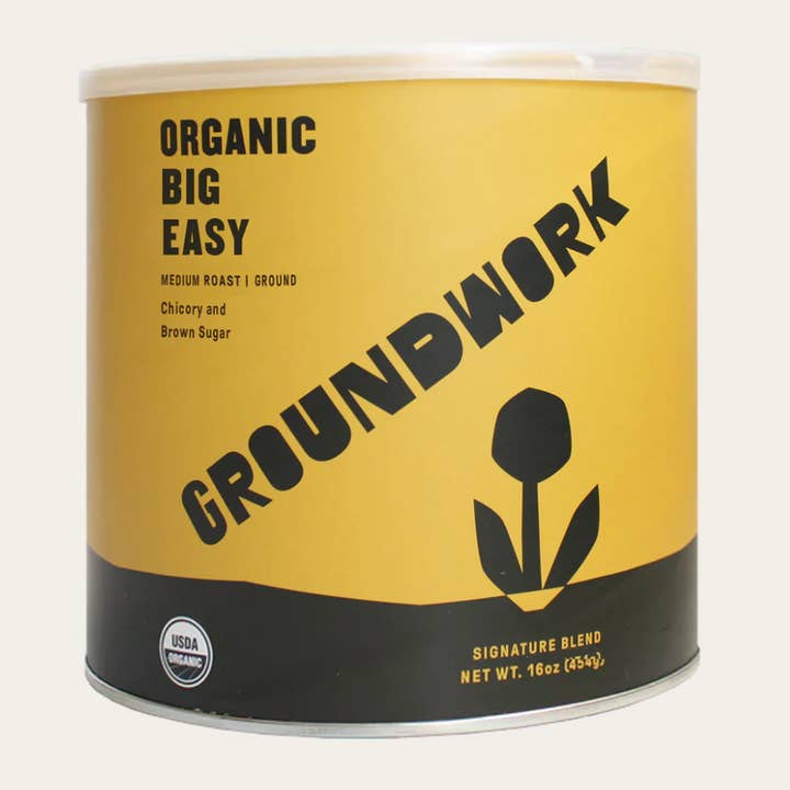 Big Easy Blend - Organic Medium Roast (Ground) 1lb Can for wholesale by Groundwork Coffee Roasters