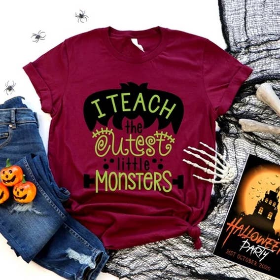 Halloween Teacher Shirt, I Teach The Cutest Little Monsters for wholesale by Alaridesign