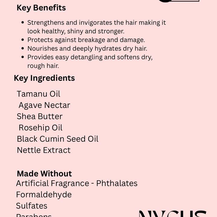 Nyche Hair LLC – wholesale Hair leave-In conditioner – Nourish- Leave-In Conditioner Cream with Agave Nectar, Black Seed, Shea Butter & Nettle1
