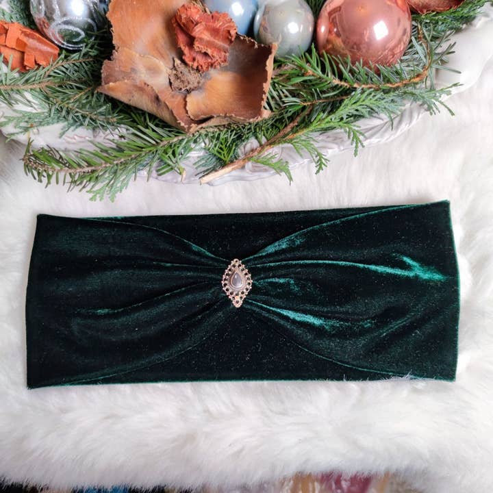 Bohia - Wholesale Fashion Headband - Women's - Velvet Love Emerald Green Headband1