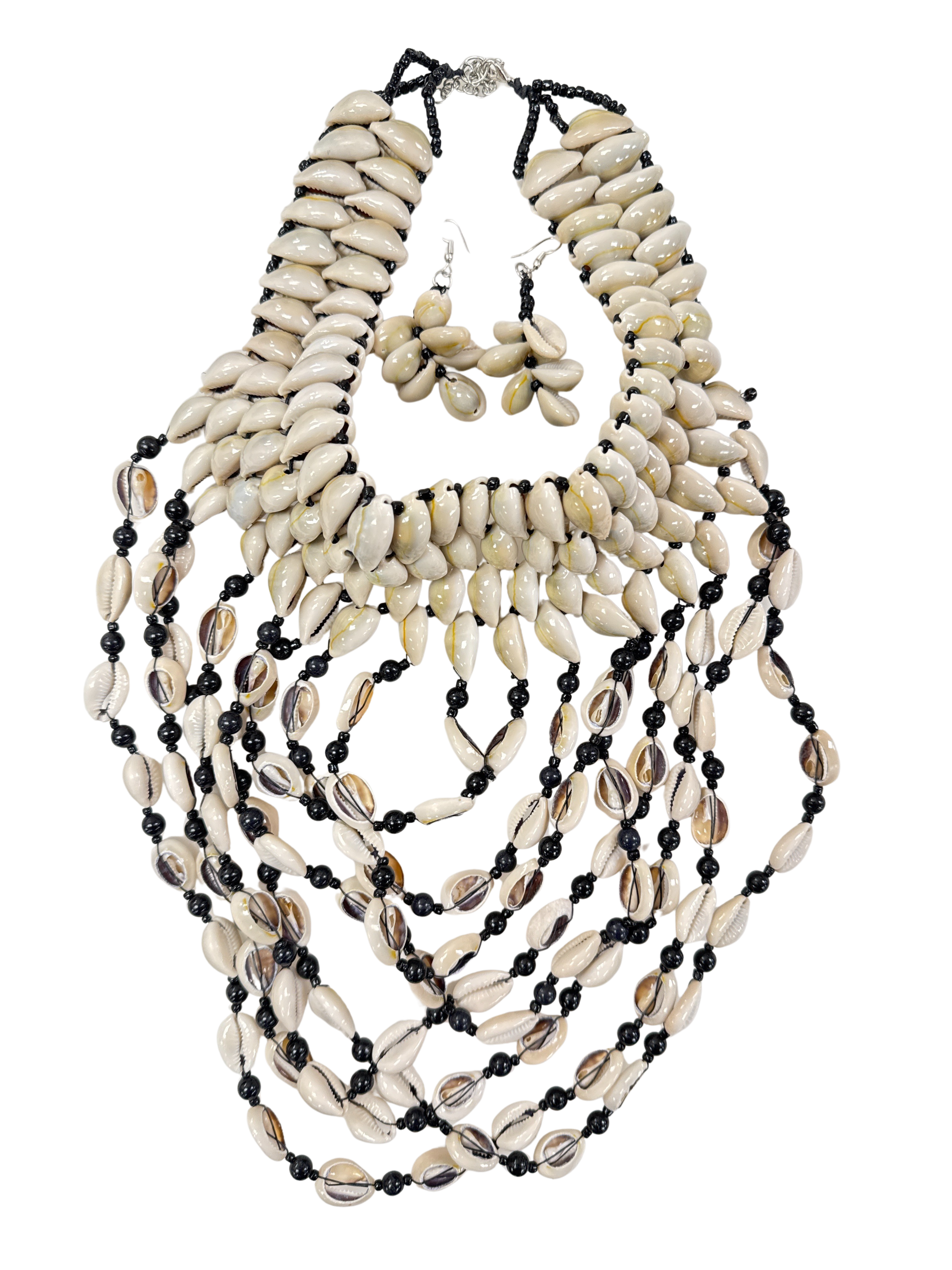 Treasure Jewelry - Wholesale Bib Necklace - Large Cowrie Shell Bib Necklace Cowie Necklace16