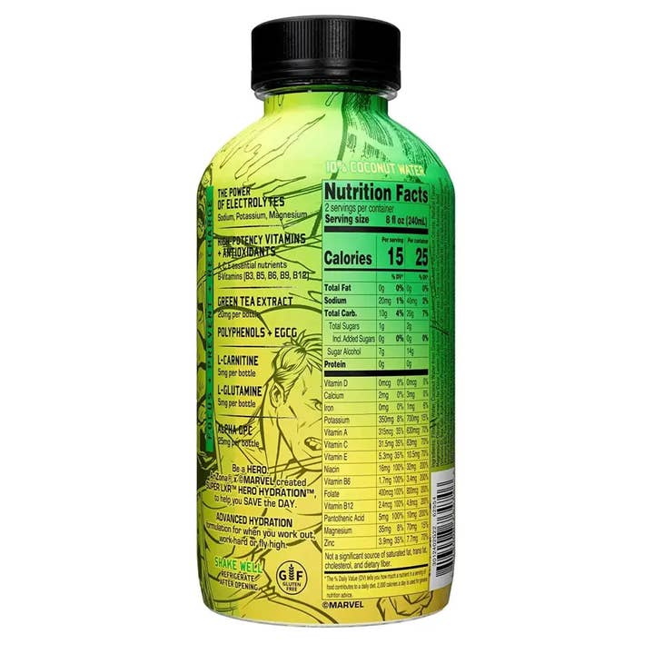 Echo Sales Canada - Wholesale Sports/Energy Drink - AriZona x Marvel Super LXR Hero Hydration - Citrus Lemon Lime - 16oz (Pack of 12) - Sports Drink, with Electrolytes