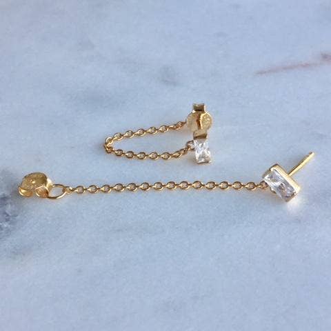 Revelari - Wholesale Dangle Earrings - Minimalist Gold Chain Bar Stud Earrings2