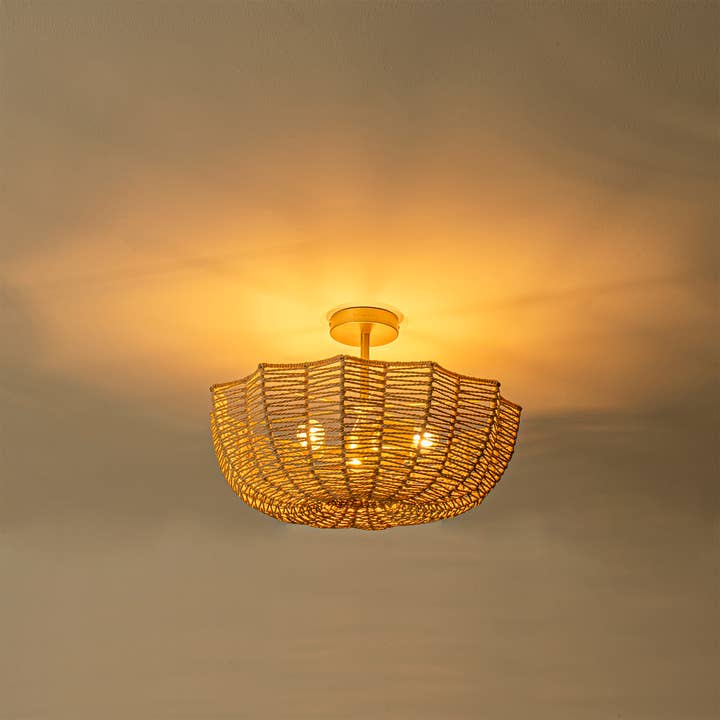 Brow Marigold 3-Light 21 " Semi Flush Mount Scalloped Ceiling for wholesale on Faire3