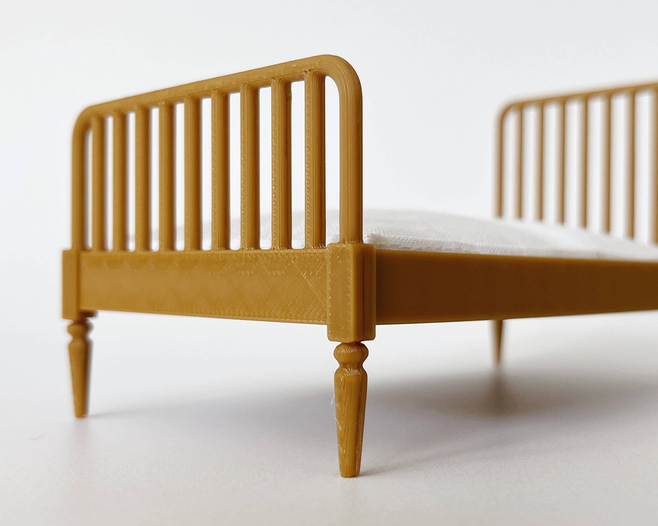 Miniette - Vente Accessoire de poupée – enfant - Lit miniature pour maison de poupée avec lits jumeaux3