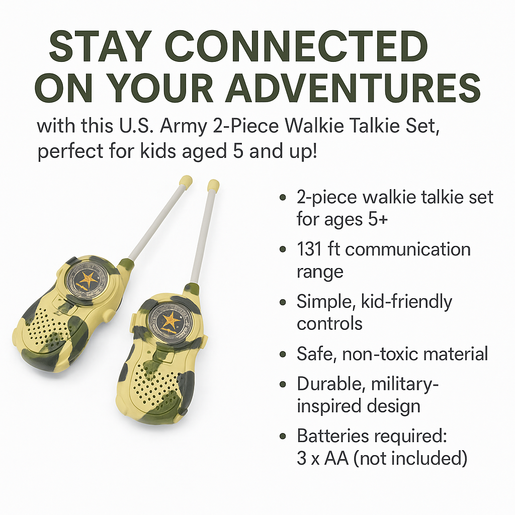 Infinite Basics - Wholesale Electronic Toy - Kids & Baby - US Army 2 Pc Walkie Talkie Set2
