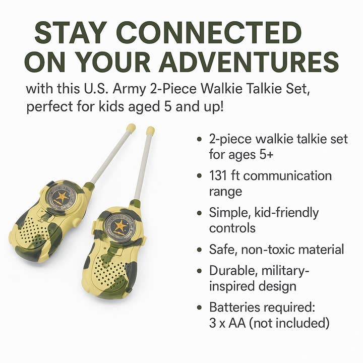 Infinite Basics - Wholesale Electronic Toy - Kids & Baby - US Army 2 Pc Walkie Talkie Set2