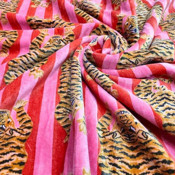bhavnas boutique - Wholesale Fabric Paint - Velvet Animal Tiger Print All Fabric by The Yard Home Decor3