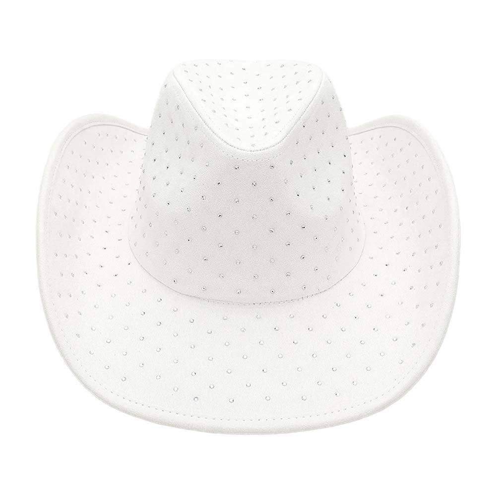 Sensibling Corp. - Wholesale Cowboy Hat - Women's - Rhinestone Embellished Faux Suede Western Cowboy Fedora Hat17