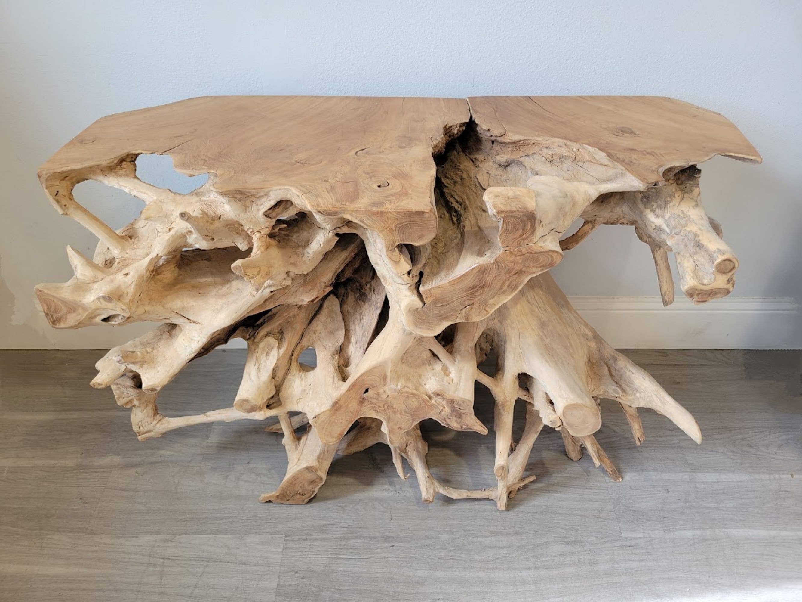 Storied Roots - Wholesale Console Table - 4 ft Teak Root Console Table2