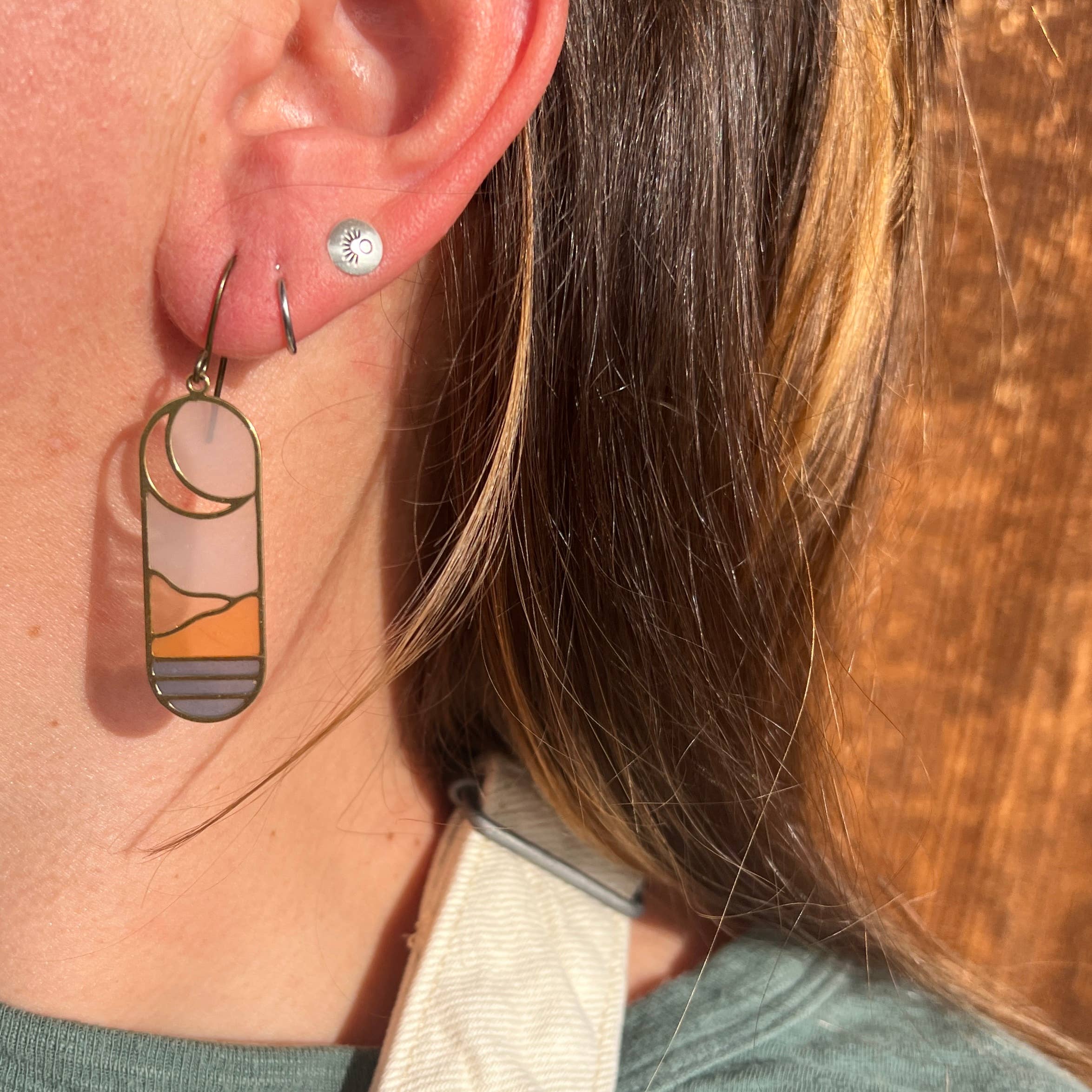 Wild Lupine Folkcraft - Wholesale Dangle Earrings - Horizon // stained glass resin earrings1