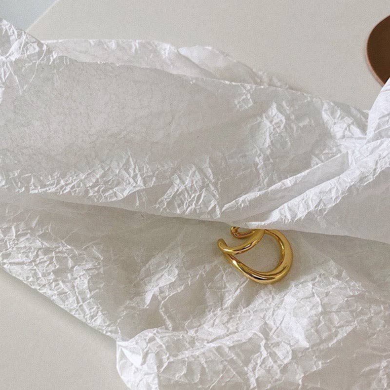 LanLivia - Wholesale Cuff/Wrap Earrings - Unique design double line golden n silver ear cuff-one piece7