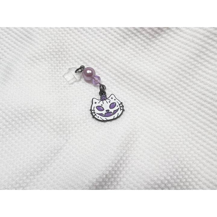 Dagger and Rose - Wholesale Individual charm/pendant - Jack-O-Lantern Cat Dust Plug For Devices & E-Readers1