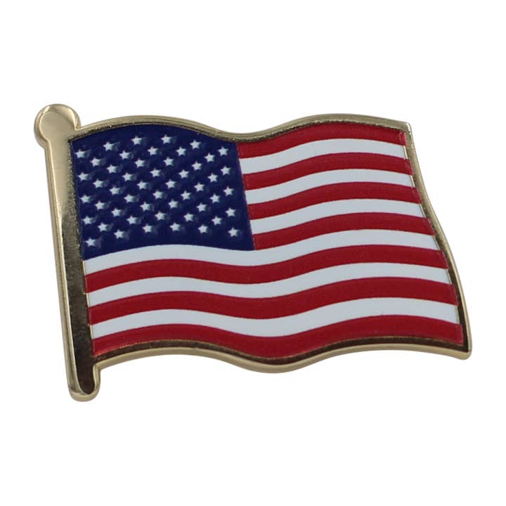 Real Sic - Wholesale Lapel Pin/Button - American Flag Enamel Pin For Patriotic & Ceremonial Souvenir