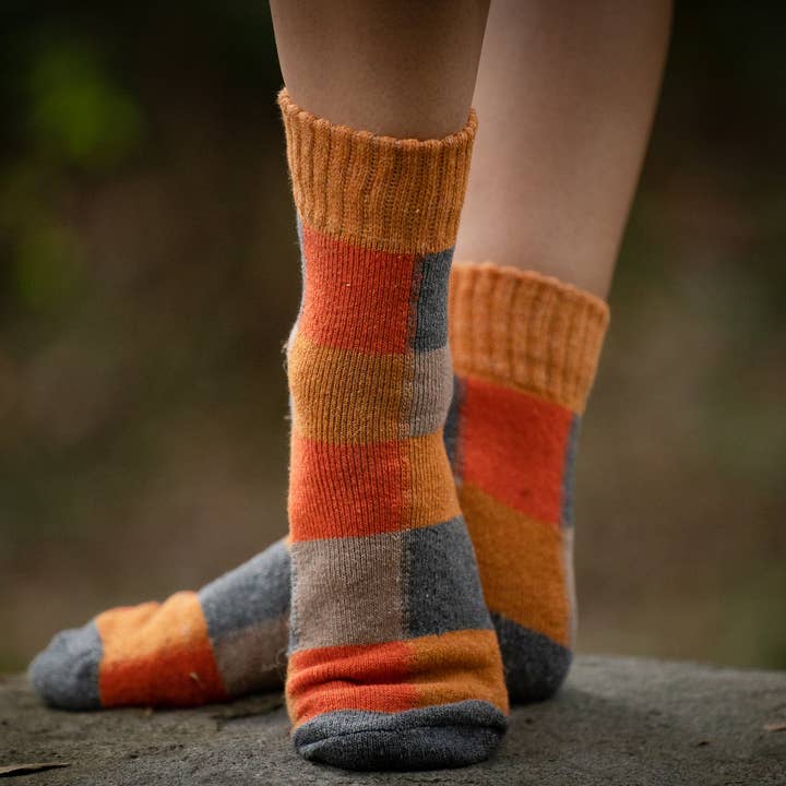 Arya Clothing - Wholesale Socks – Women's - Organic Wool Socks - Orange3