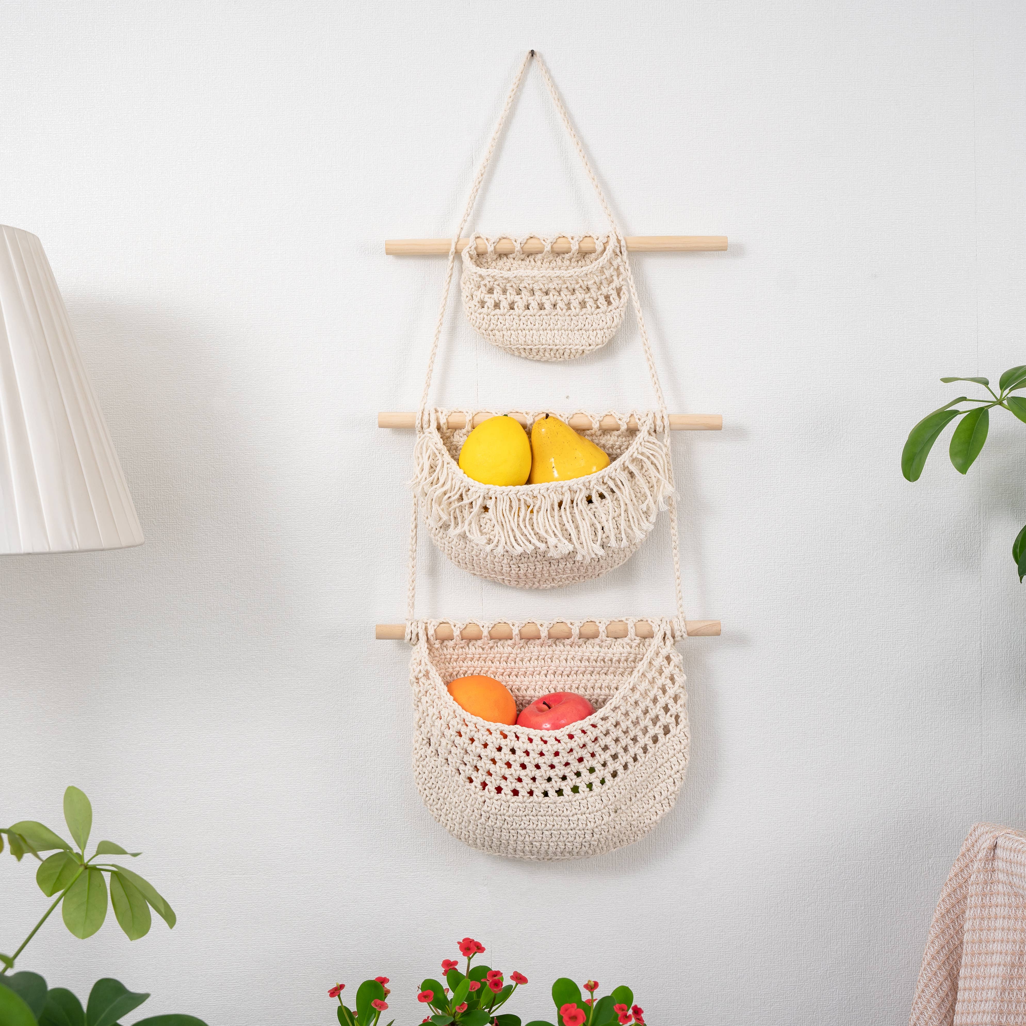 Sparkle Being - Wholesale Kitchen Storage/Organizer - Fruits, Vegetable, Storage Organize Bag Macrame Wall Hanging1