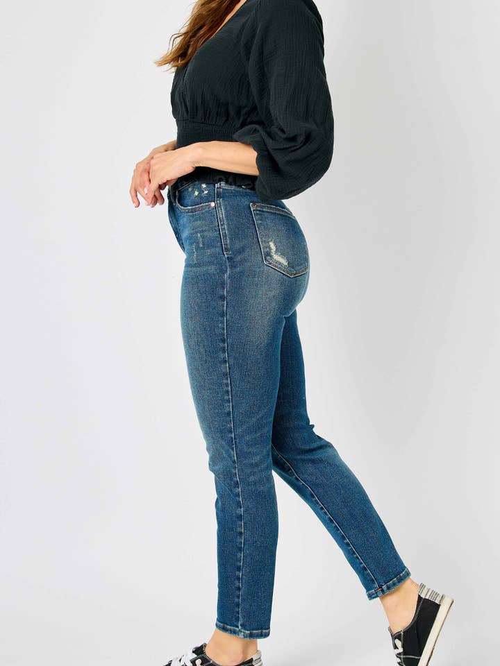 Watermelon Apparel - Wholesale Jeans - Women's - Judy Blue Dark Vintage High Waist Tummy Control Slim