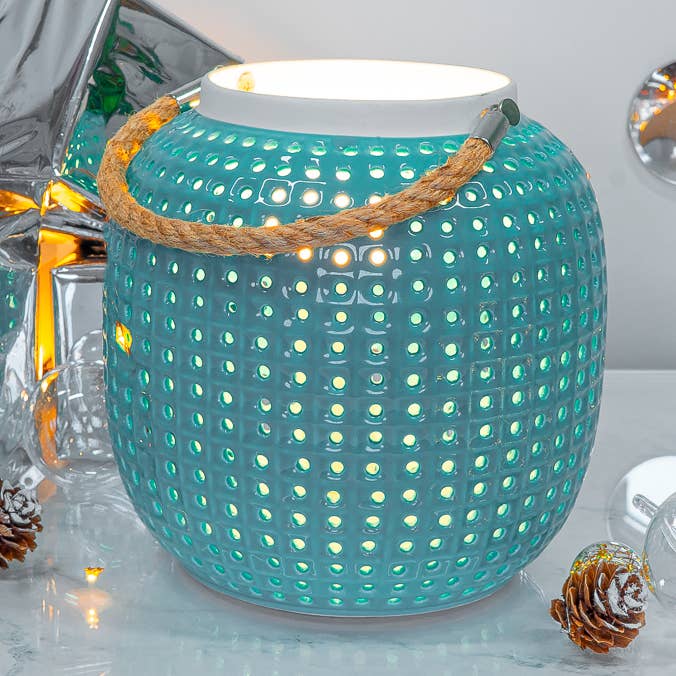 Porcelain Lamp - Turquoise Lantern for wholesale by L. GLOW Home