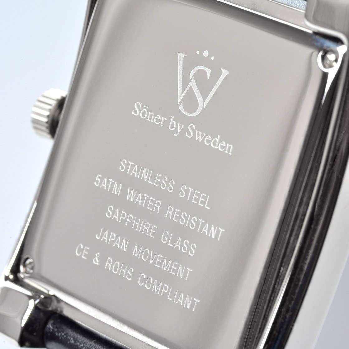 SÖNER - Vente Montre – homme - Montre carrée, acier poli Legacy H | cadran bleu4