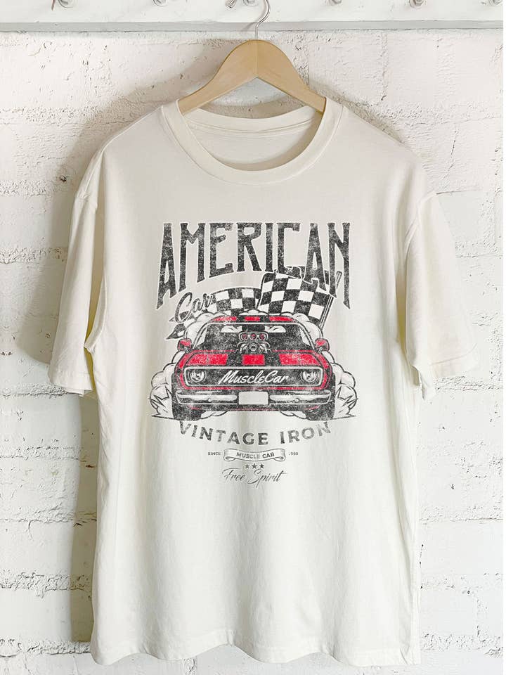 T-shirt oversize AMERICAN MUSCLE pour la vente par Rustee Clothing