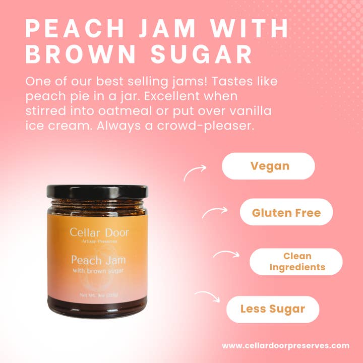 Cellar Door Preserves - Wholesale Jam/Jelly - Peach Jam with Brown Sugar1