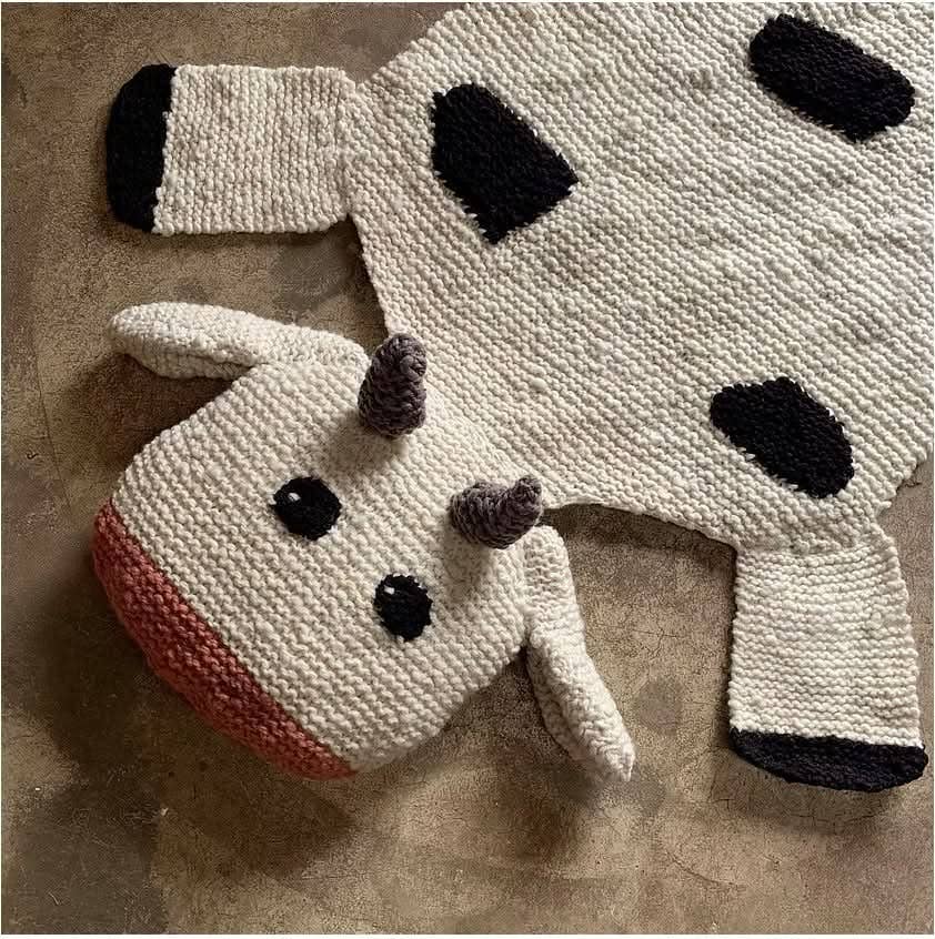 Default Organic Wool Play Mat + Nursery Rug  | Cow for wholesale on Faire2