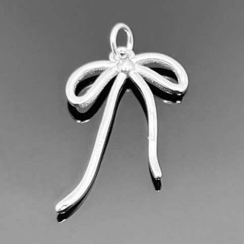 Sterling Silver Bow Charm, 20x13mm for wholesale by Guerrilla Charm