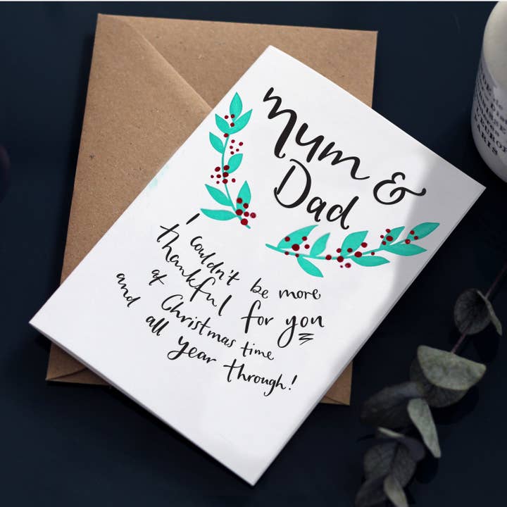 Mamãe e papai, eu não poderia ser mais grato por você cartão de Natal por atacado de Hunter Paper Co.