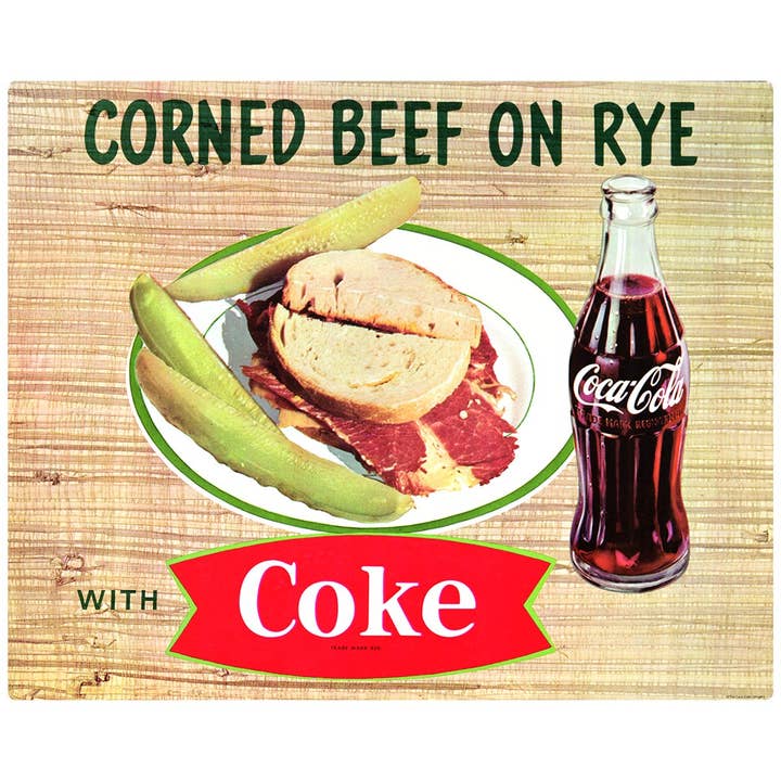 Coca-Cola Corned Beef Rye Sandwich Coke Fishtail Wall Decal for wholesale by RetroPlanet