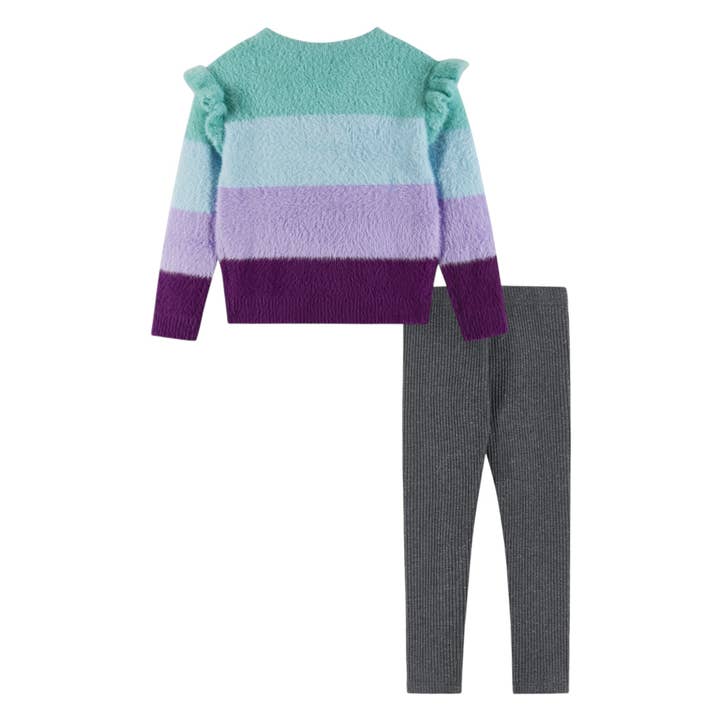 Aqua Kids (2-6x) Full Eyelash Sweater & Legging Set | Multicolor Lurex Star for wholesale on Faire