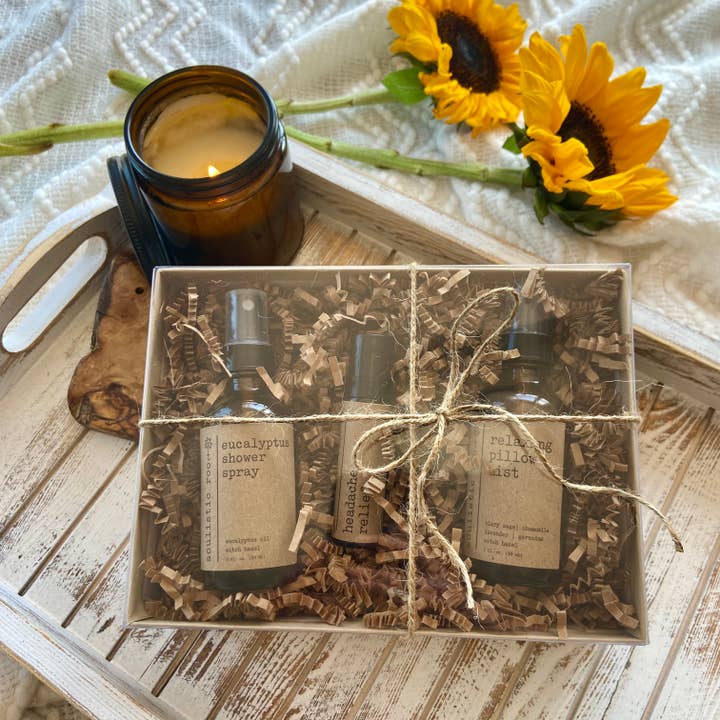 Soulistic Root - Essential Oils & Self Care Gifts - Wholesale Bath & Body Set - Best Sellers Trio | Relaxing Spa Gift Set for Women