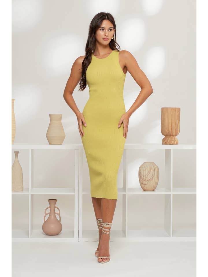 The Workshop Studio – Engroshandel Kjole - Dame – RIBSTRIKKET TANK MIDIKJOLE34