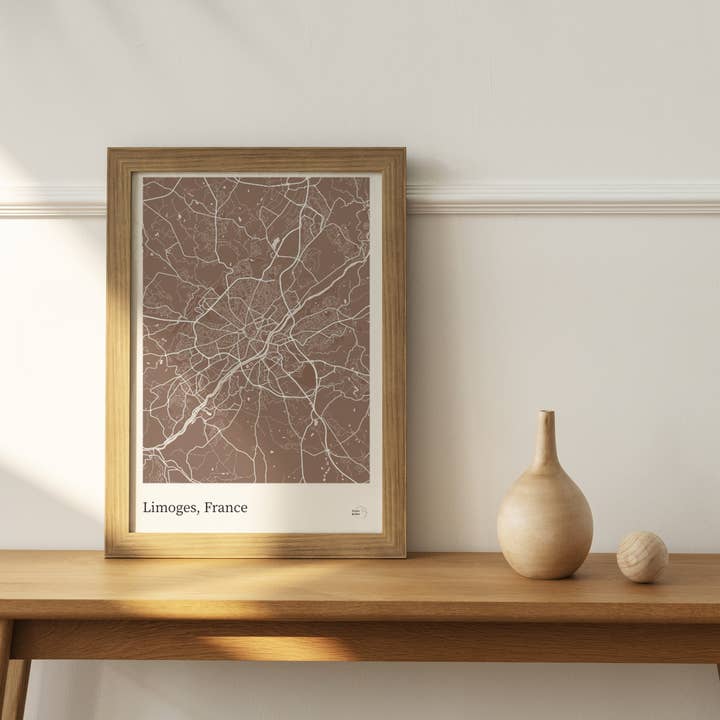 Leave & Live Store - Vendita all'ingrosso Poster - Poster con mappa della città di Limoges (personalizzabile)