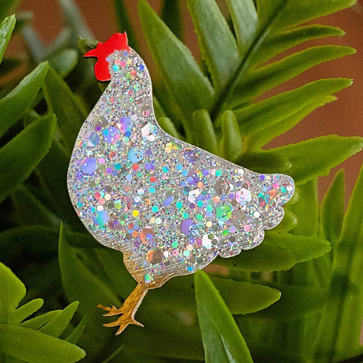 Chicken Pin Brooch - Handmade to Order for wholesale by Naoi