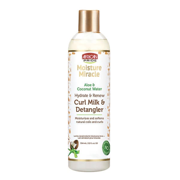 Lait et démêlant pour boucles African Pride Moisture Miracle, 12 oz pour la vente par Majestic Wholesale