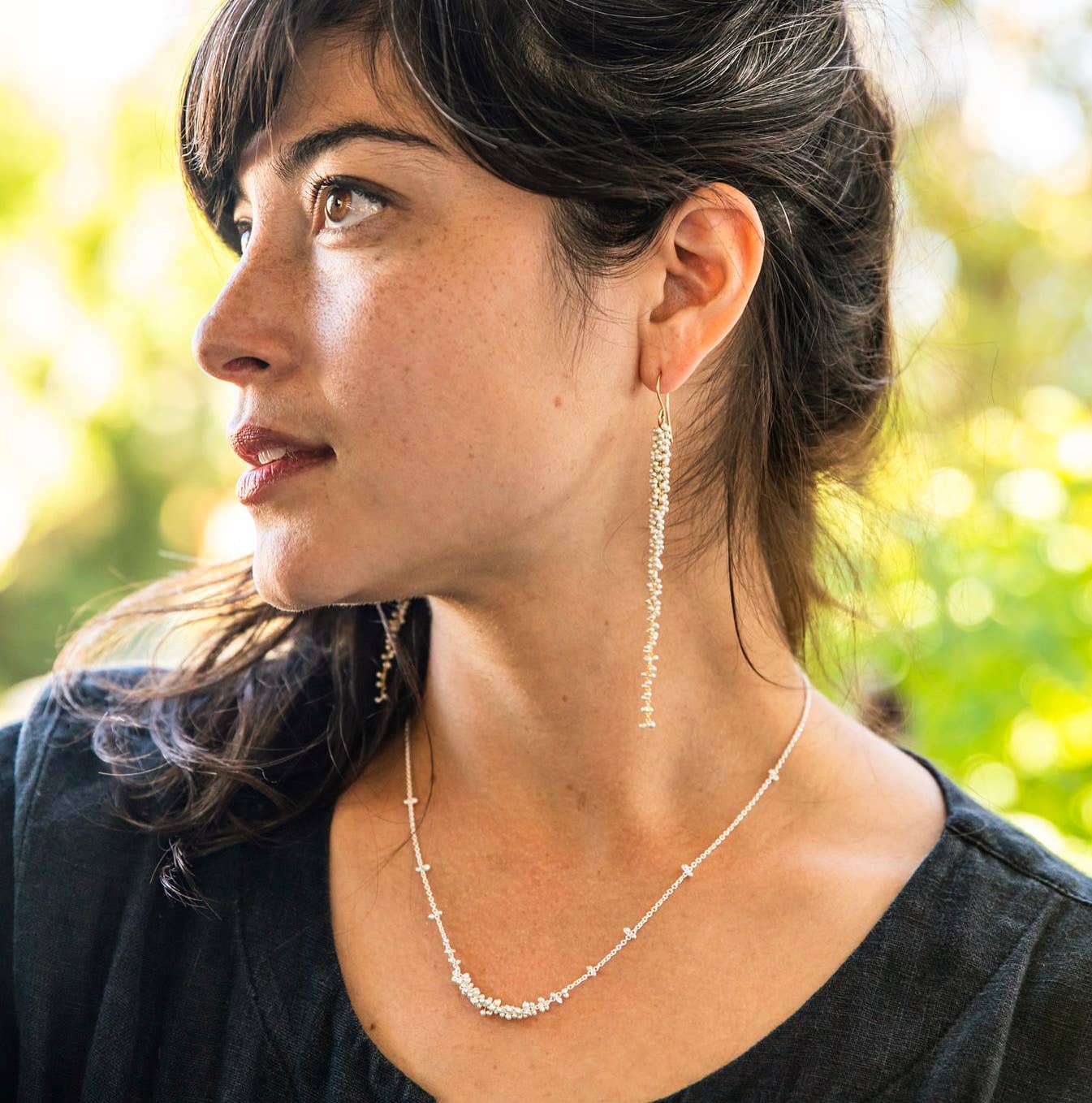 YedOmi Jewelry - Wholesale Link & Chain Necklace - Clustered Wisteria Necklace- 18 inches0