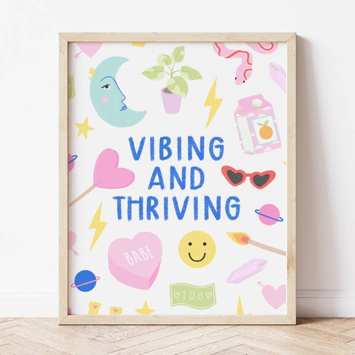 Vibing och blomstrande//A4 A5//Väggkonst// för wholesale av Lydia Southgate