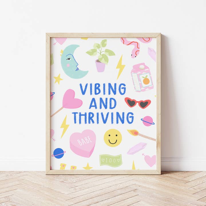 Vibing and Thriving // A4 A5 // Wall Art // for wholesale by Lydia Southgate