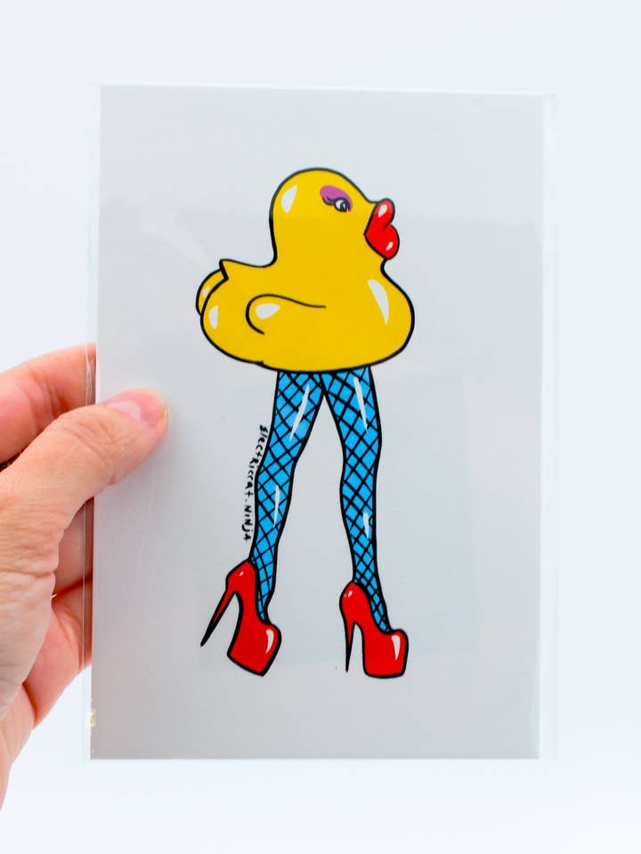 Impressão "Walk That Duck" – Impressão de Arte Mate 4x6 por atacado de Electric Cat