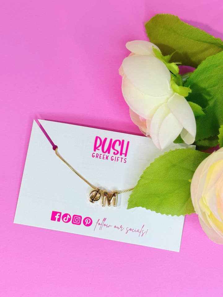 Sorority Charm Letter Necklace for wholesale by Rush: Greek Gifts